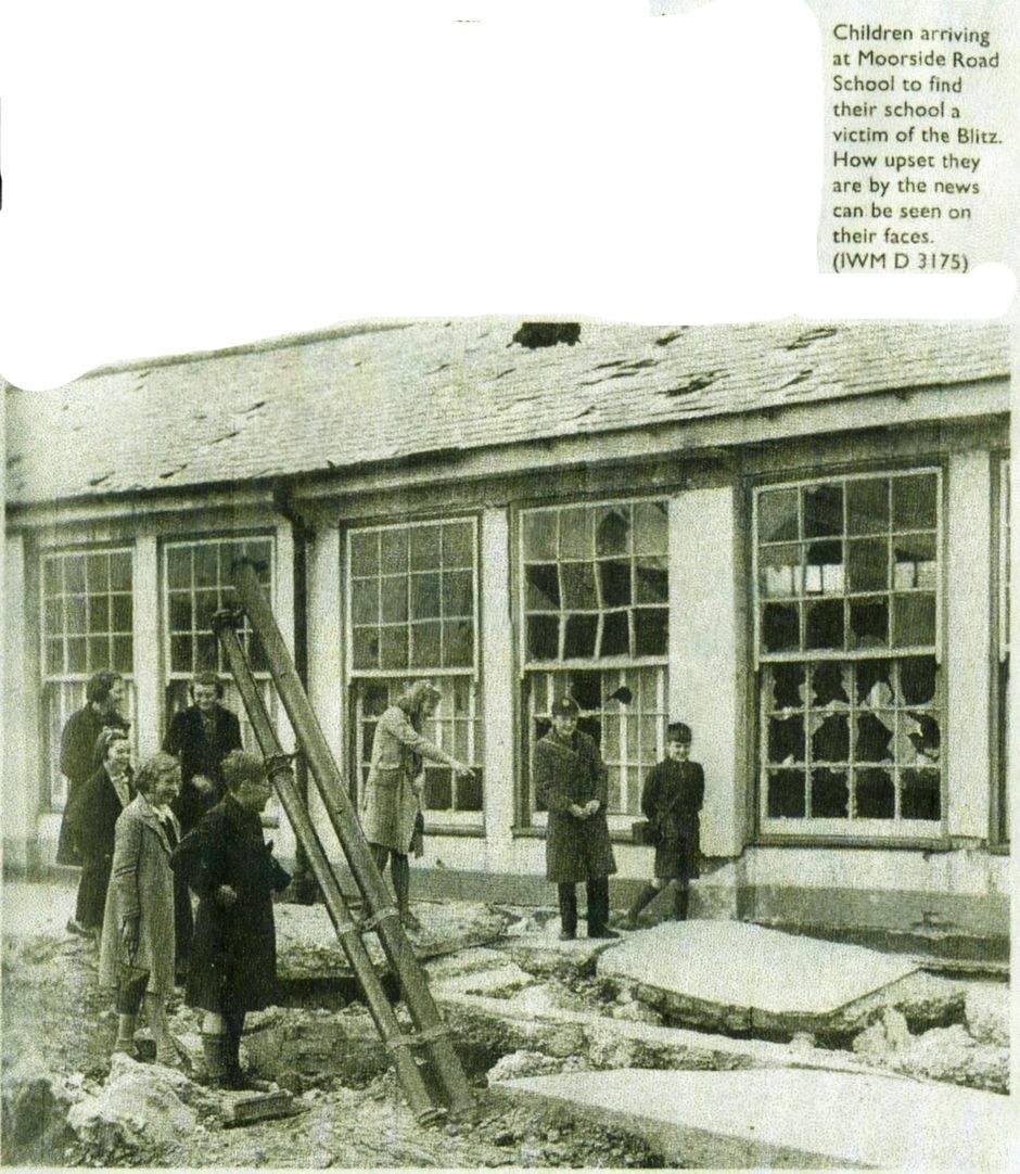 Good Shepherd Primary after a bombing raid during WWII